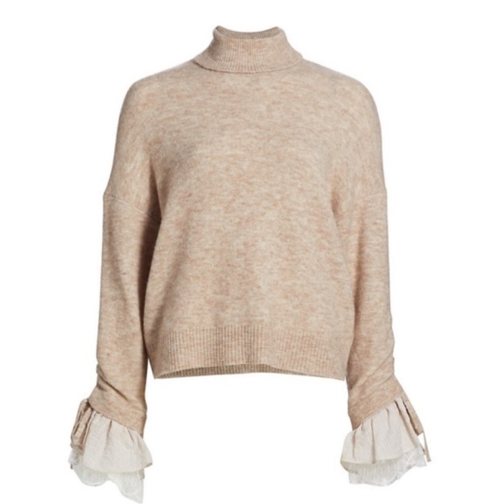 Cinq à Sept NWT Turtleneck with silk cuffs size S
